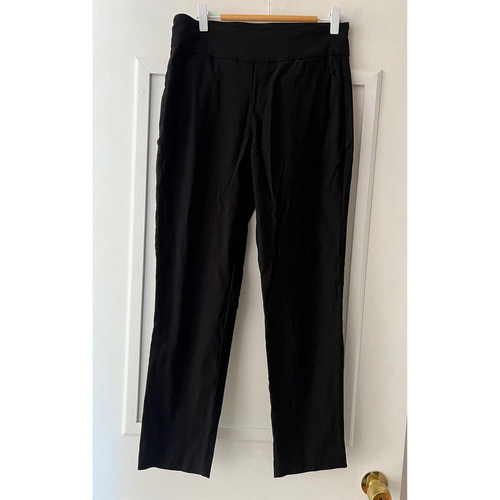 Tribal Womens Size 8 Black Pull On Straight Leg Dress Pants Tummy Control